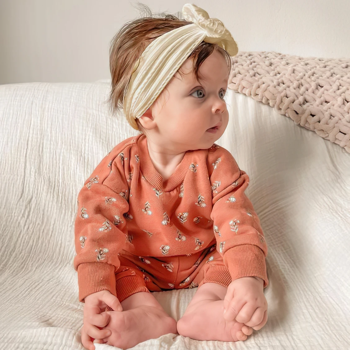 5Pcs Newborns Nylon Headbands Hair Bows Super Stretchy Knotted Turbans for Baby Girls Newborn Infant Toddlers Kids