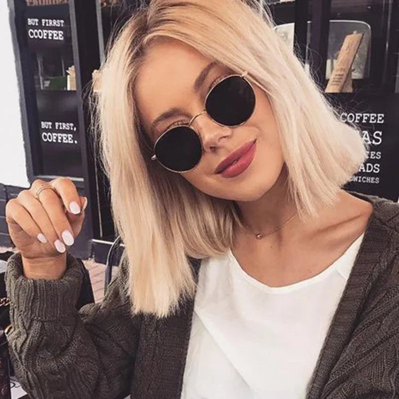 Małe okrągłe okulary przeciwsłoneczne w stylu Retro kobieta markowe okulary przeciwsłoneczne w stylu Vintage do okulary damskie luksusowe okulary lustrzane Oculos De Sol