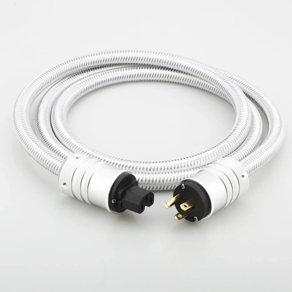 

Audiocrast OFC HiFi Power Cord, Male to Female Power Cable,US Plug for Subwoofer, Amplifier, DV/AV