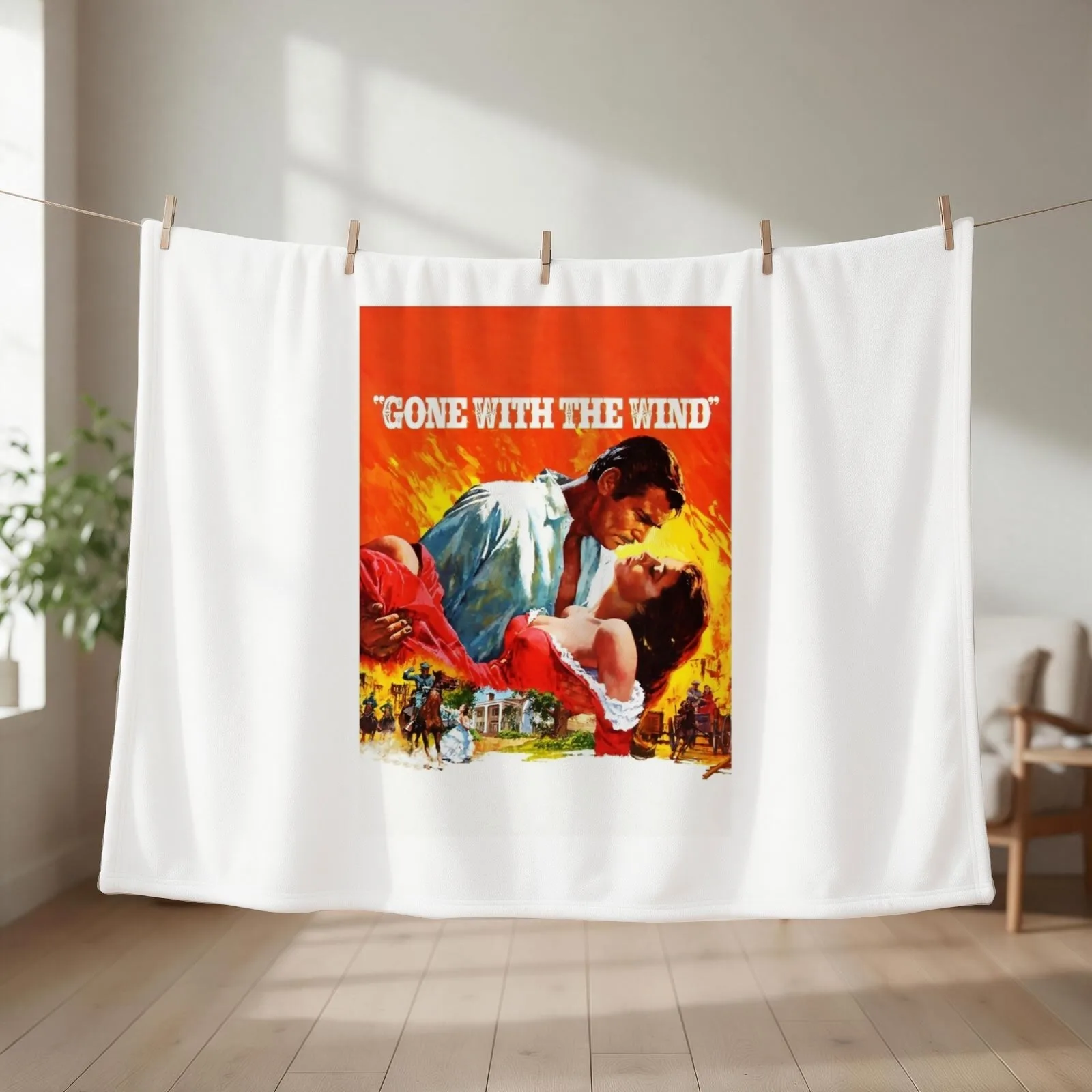 Gone With The Wind Throw Blanket couch cozy soft plush fuzzy picnic outdoor blanket