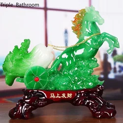 Chinese Lucky Money Horse Decorations Resin Crafts Home Living Room Office Desktop Ornaments Housewarming Shop Opening Gifts