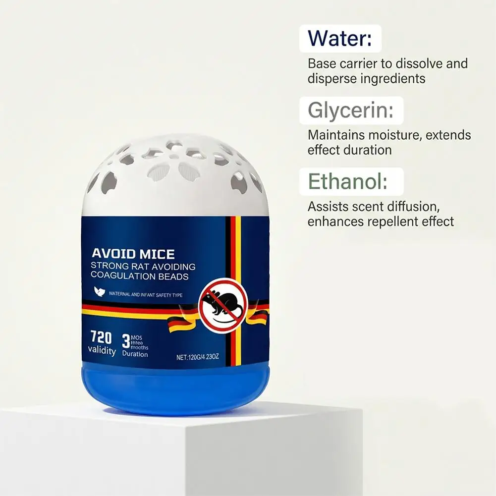 Powerful Rodent Repellent Beads 720 Days Long Lasting Mouse Repellent Pest Control Rat Deterrent Safe for Home Garage Use