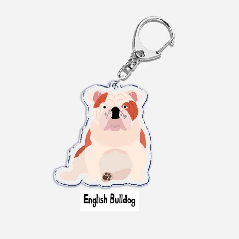 Dog Beagle Bulldog Papillon Dachshund Key Chain Keychains Ring for Accessories Bag Pendant Keyring Jewelry Pet Souvenir Pet Gift