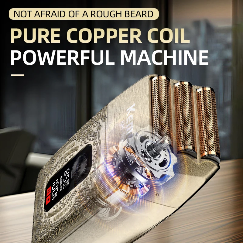 Kemei 8500 RPM Scheerapparaat Professionele Elektrische Scheerapparaat Scheren Machine Krachtige Baard Trimmer Metalen Scheermes LED Display Scheerapparaat voor Mannen