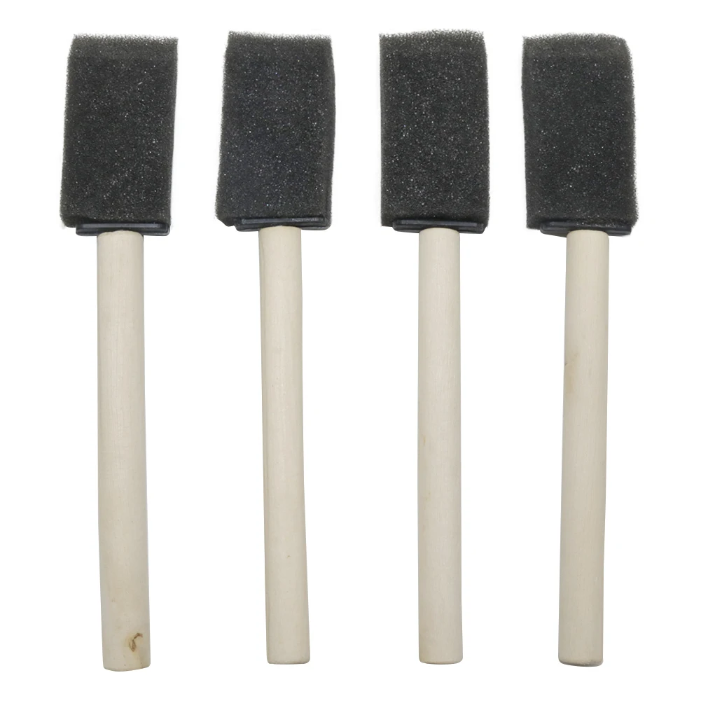 5Pc Sponge Brush Car Detail Cleaning Brush Half Cleaning Brush Kids DIY Graffiti Sponge Brush Wooden Handle Sponge Brush 2 Pcs