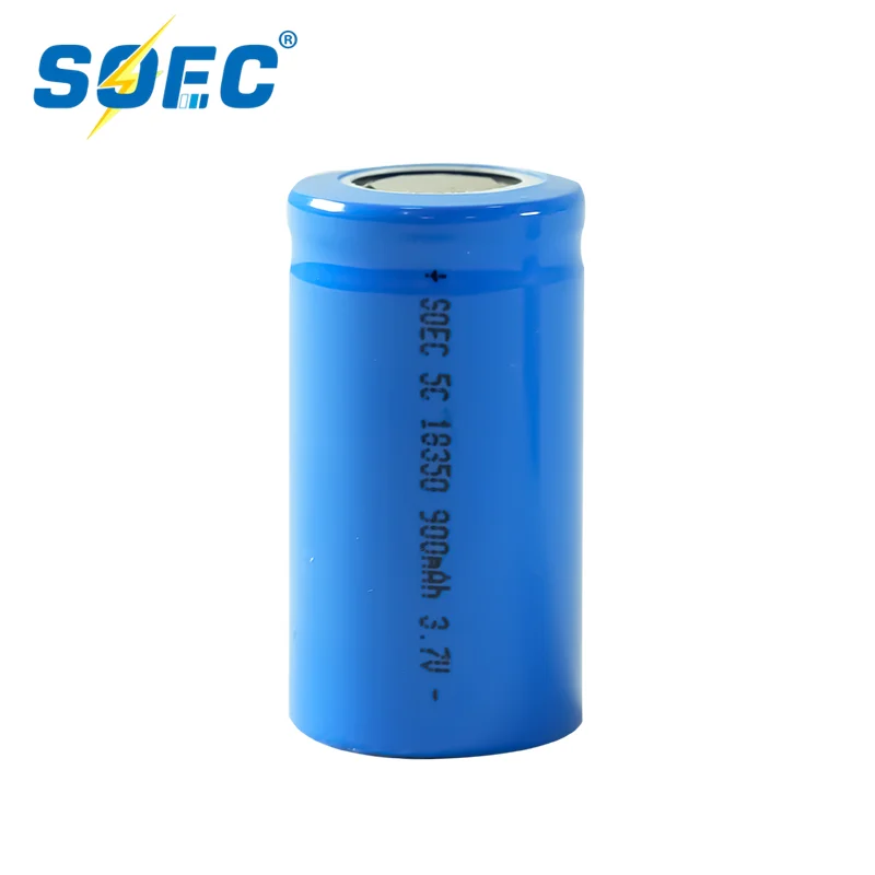 SOEC 5C 18350 battery 1100mAh 900mAh Power Rechargeable Lithium Cylinder Battery 3.7V 8A power for Electrical Tools Flashlight