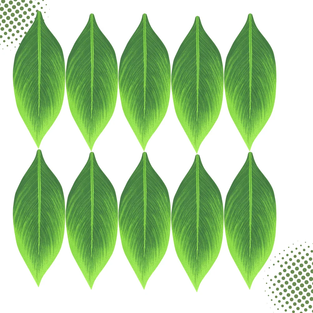 20 قطعة من أوراق الاستوائية الاصطناعية لتزيين المنزل بنفسك لوازم الحفلات أوراق خضراء وهمية نبات محاكاة #3