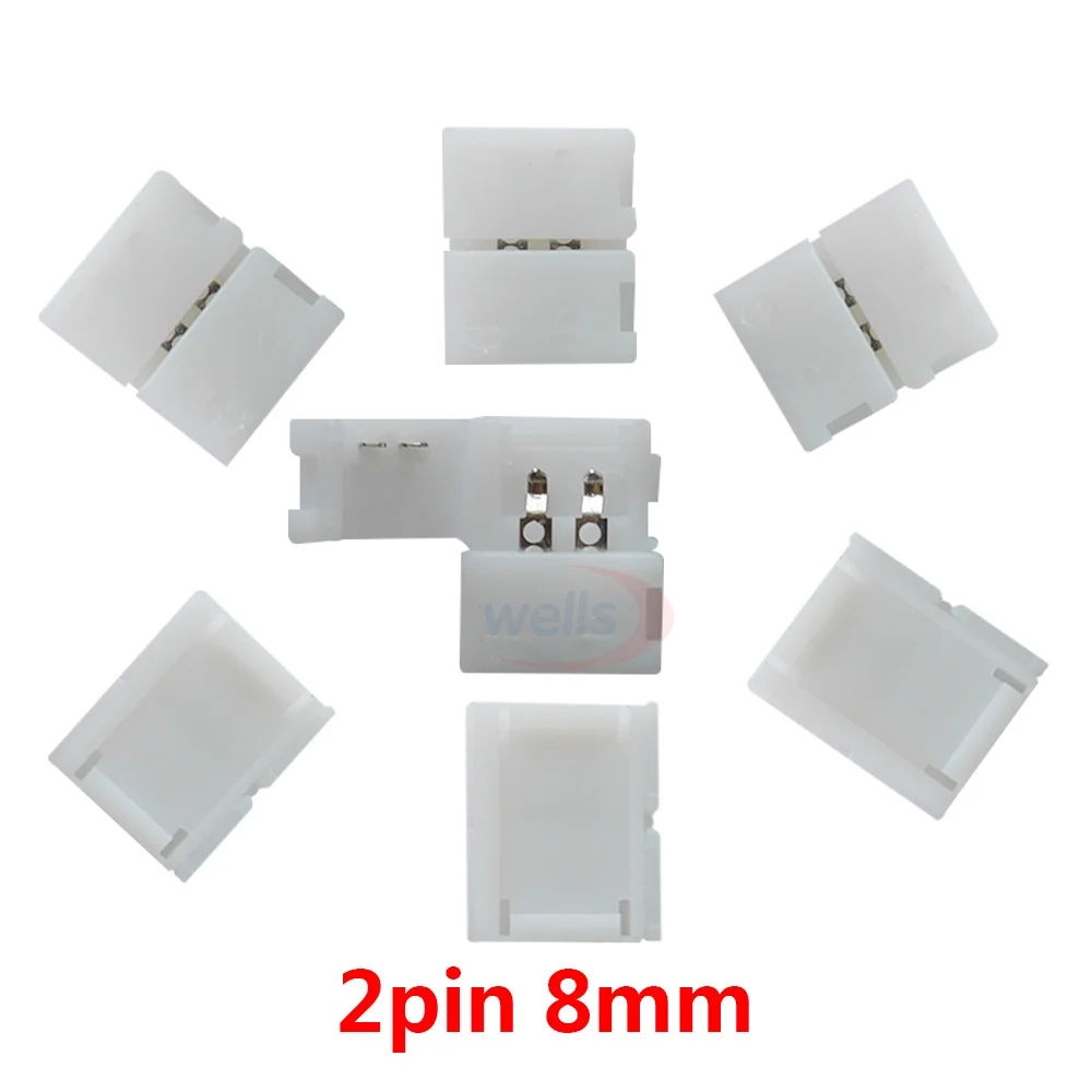 10pcs LED connector 2pin 3pin 4pin 5pin 6pin Clip for 2835 5050 3528 3014 WS2812b LED single color/ RGB RGBW RGBWW Strip light image 2