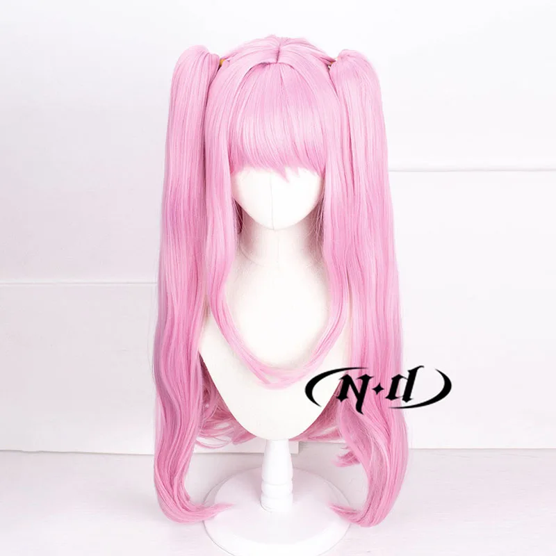 Nd yuni cosplay perucas nikke deusa da vitória cosplay longo rosa perucas de cabelo sintético resistente ao calor para jogo comic con coser