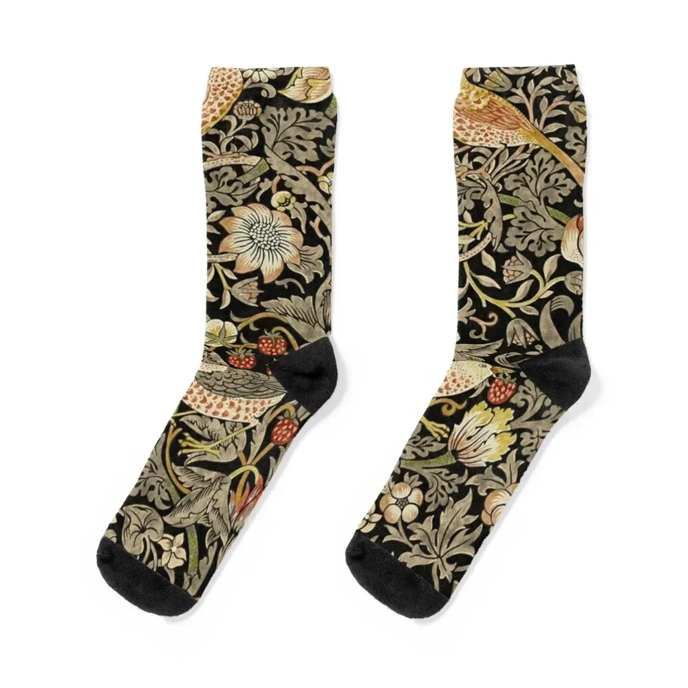 

William Morris- strawberry thief design Socks winter gifts anti slip football Heating sock Girl'S Socks Men's