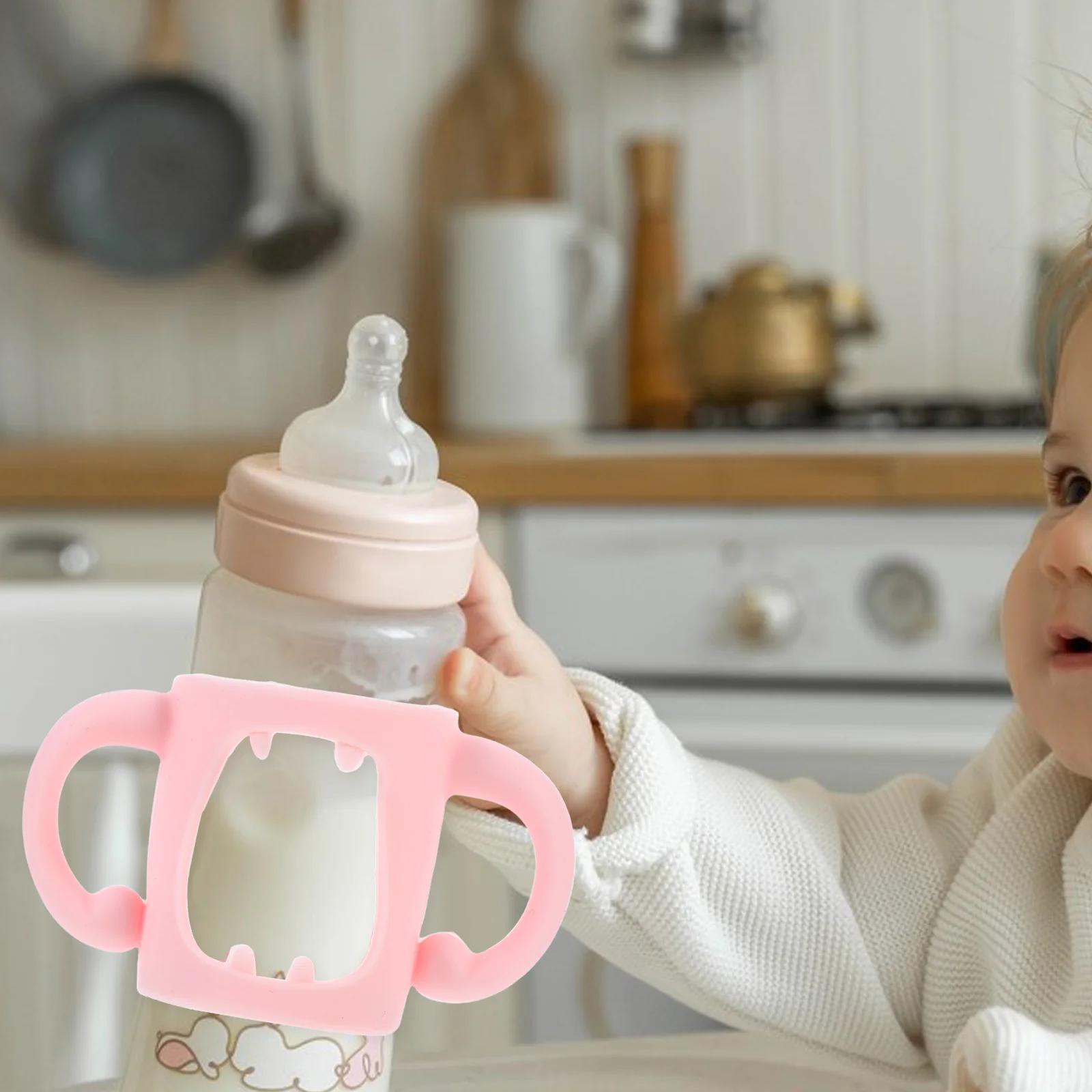 

Baby Bottle Protector Silicone Sleeve Anti Breakage Pink Handle Grip Feeding Bottle Cover Nursery Sleeve Replacement