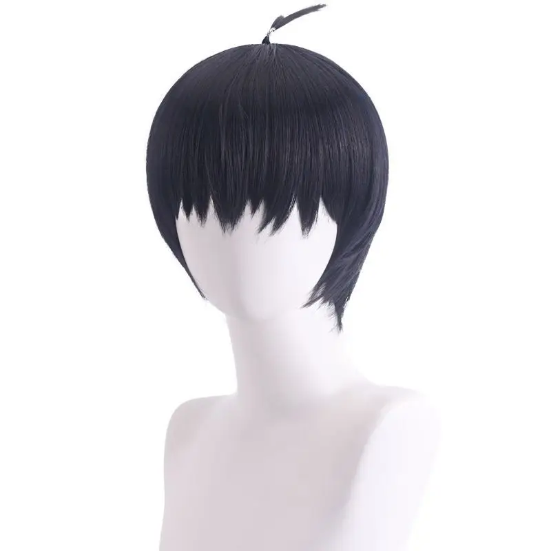 شعر مستعار قصير مزخرف باللون الأزرق والأسود لـ Yoichi Isagi |   تسريحة شعر لاعب كرة القدم باللون الأزرق