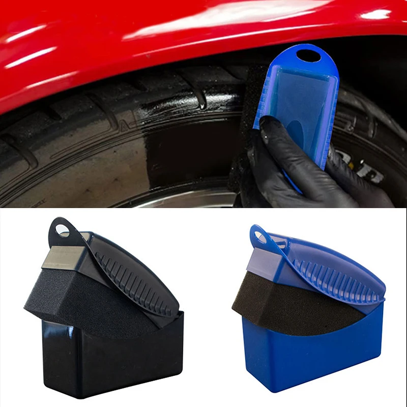 Car Wheel Polishing Waxing Sponge Brush With Cover ABS Tire Clean Contour Dressing Applicator Pads for Car Accessories