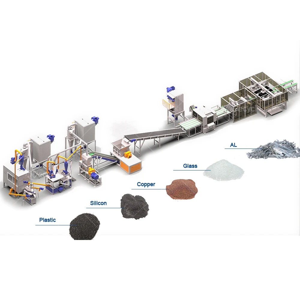 Fully Automatic PV Solar Panel EVA Pyrolysis Machine Waste Silicon Glass Copper Separation Recycling Processing Line