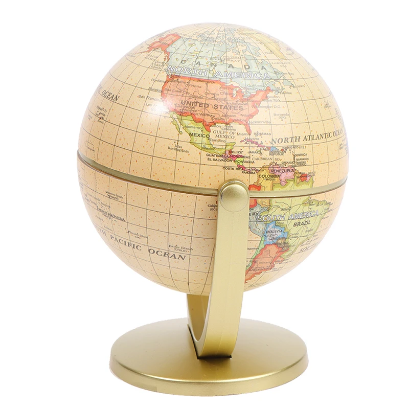 360 Degree Rotating World Globe Earth Antique Home Office Desktop Decor Geography Educational School Supplies Kids Learning Gift