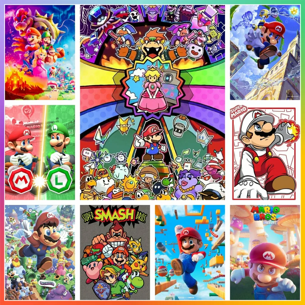 Pintura de diamantes de Anime japonés Super Mario, punto de cruz 5D, rompecabezas DIY, arte, mosaico, bordado, decoración del hogar, regalo para niños, novedad
