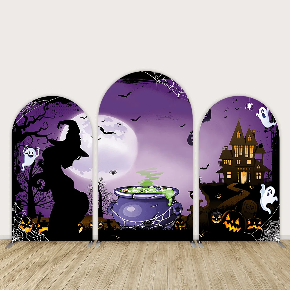 Happy Halloween Party Decoration Arch Cover Backdrop Wall A Baby is Brewing Welcome Baby Shower Background Chiara Banner