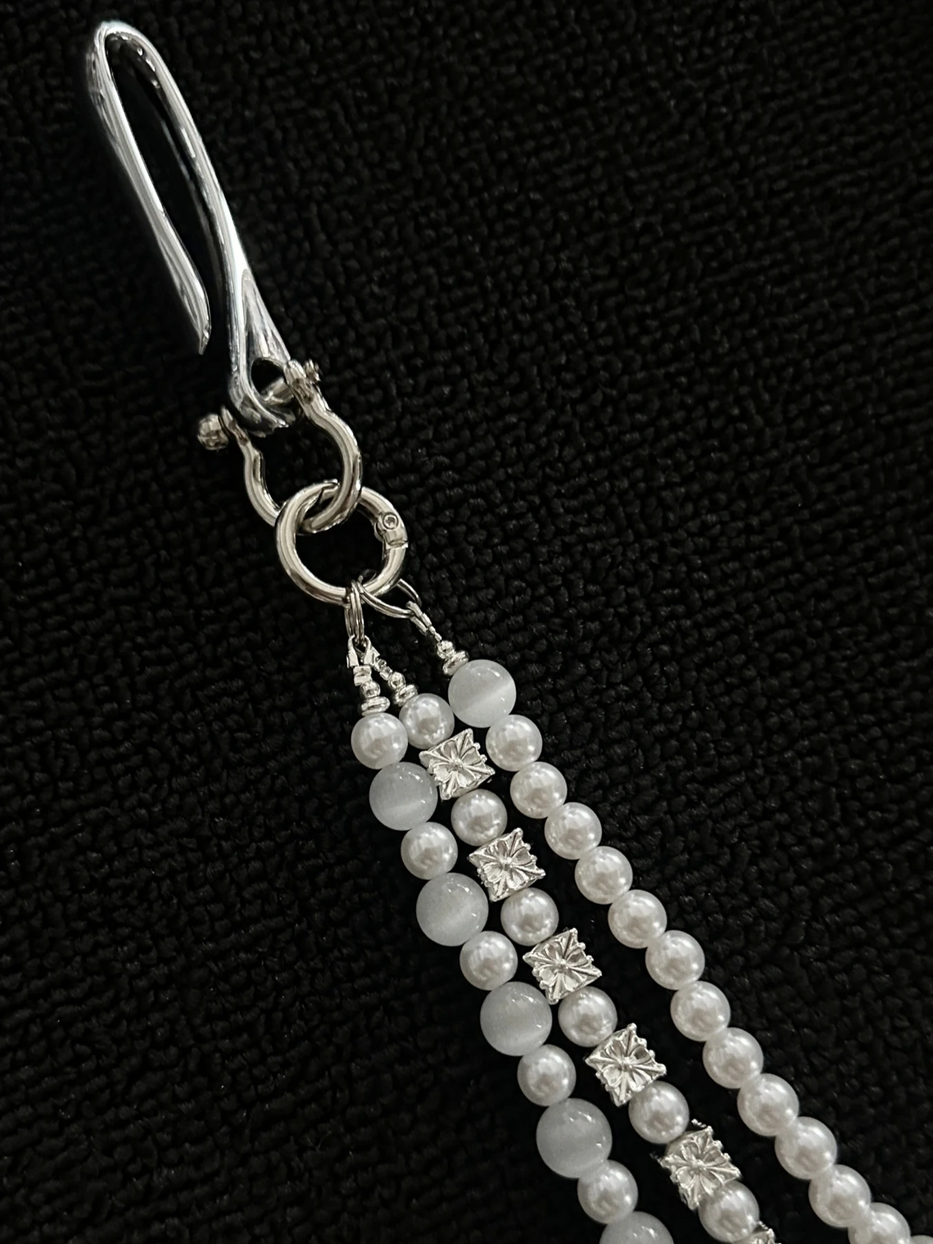 手作りパールスプライシングベルト-ドミーランドオリジナルデザイン-高品質ファッションアクセサリー-三層パールパッチワーク-少量生産