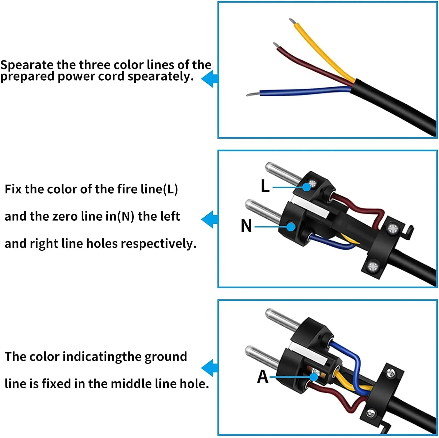 4 stks EU Elektrische Mannelijke Schuko Plug Wisselstroomadapter met Schroevendraaier, 250 V Buitenstekker IP44 Frankrijk/Duitsland Connector Draadbaar