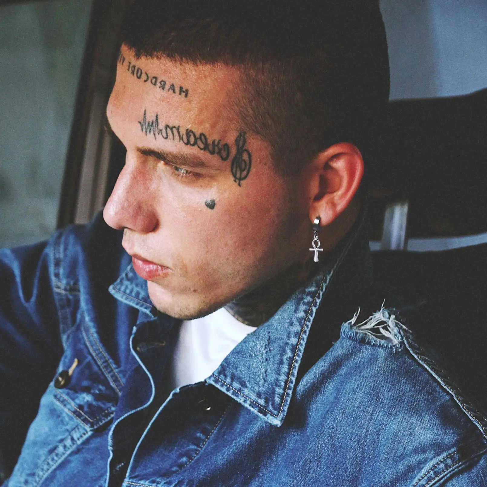 U7 الفولاذ المقاوم للصدأ عنخ الصليب أقراط للنساء رجل خمر نمط المصري مفتاح النيل الحياة رمز مجوهرات هدية E1004 QC24