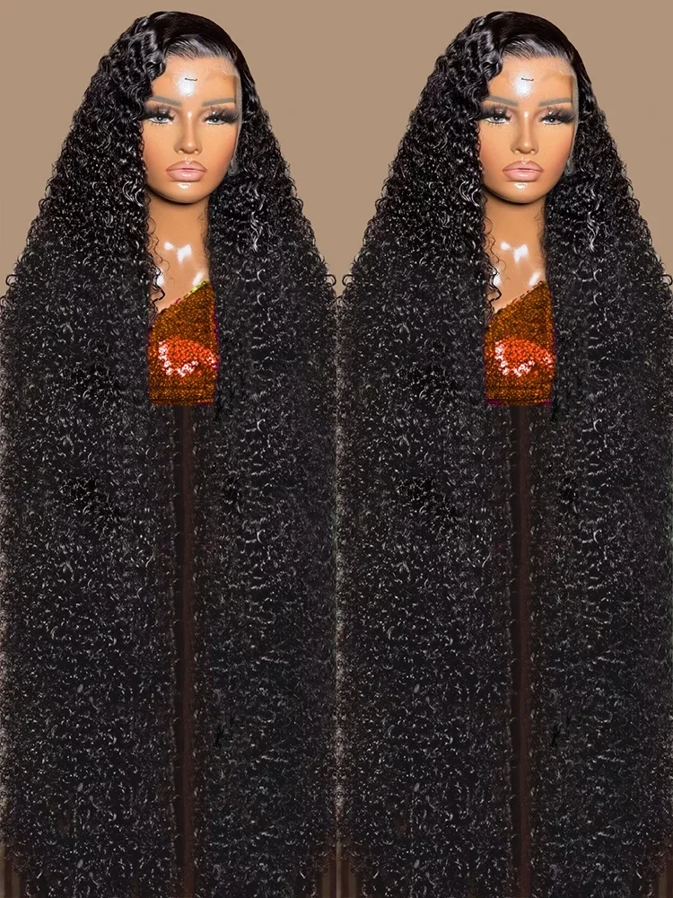 

40-дюймовые волнистые кружевные человеческие волосы передние парики 13x4 13x6 Hd Кружева с глубокими волнами Фронтальный парик 200 Плотность Вьющиеся бразильские парики для женщин