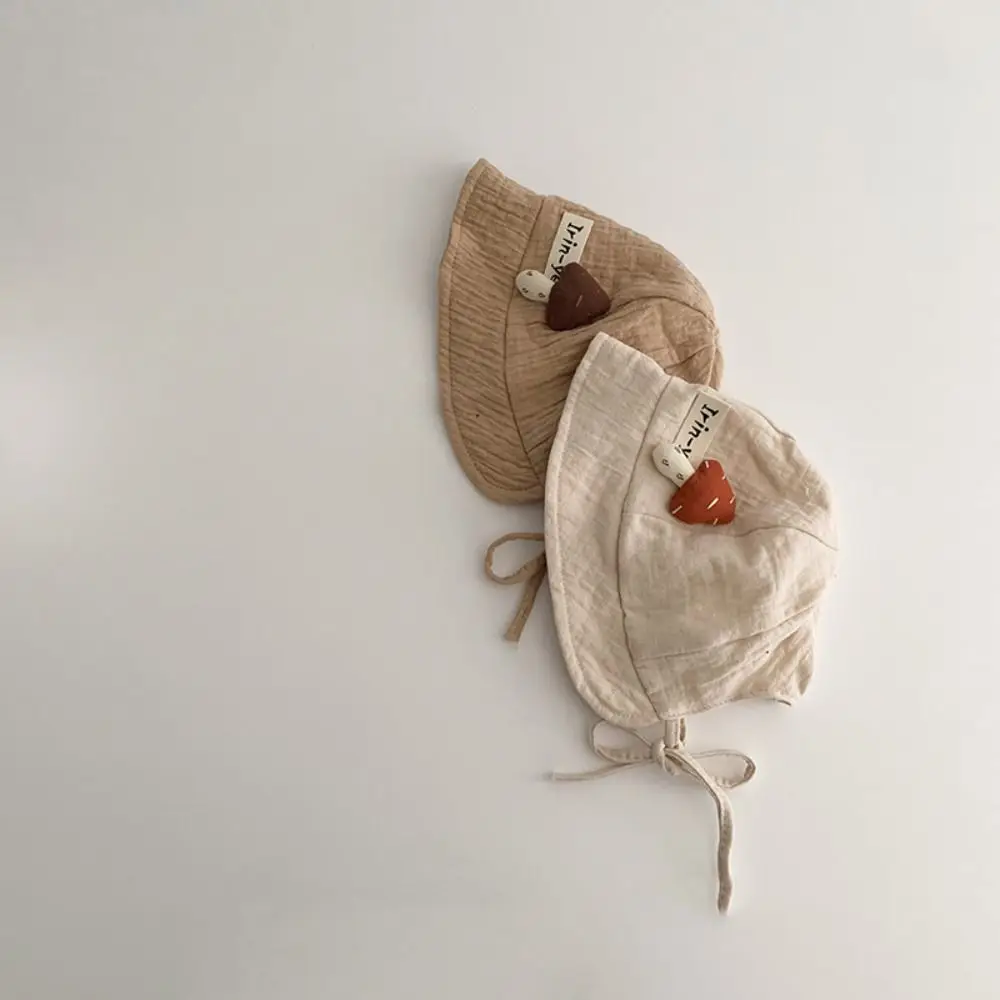 Cute Breathable Mushroom Kids Sunhat Foldable Wide Brim Baby Bucket Hat Cotton Summer Sunscreen Cap Outdoor