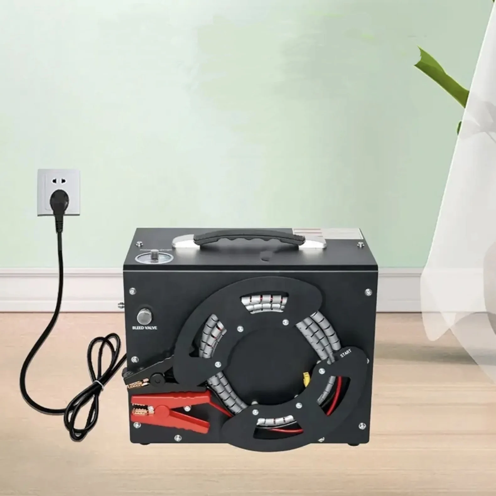 Hot Sale  DC Wire Spool Design Auto Shutdown  Fan Cooling  Air Compressor for Hunting Paintball PCP