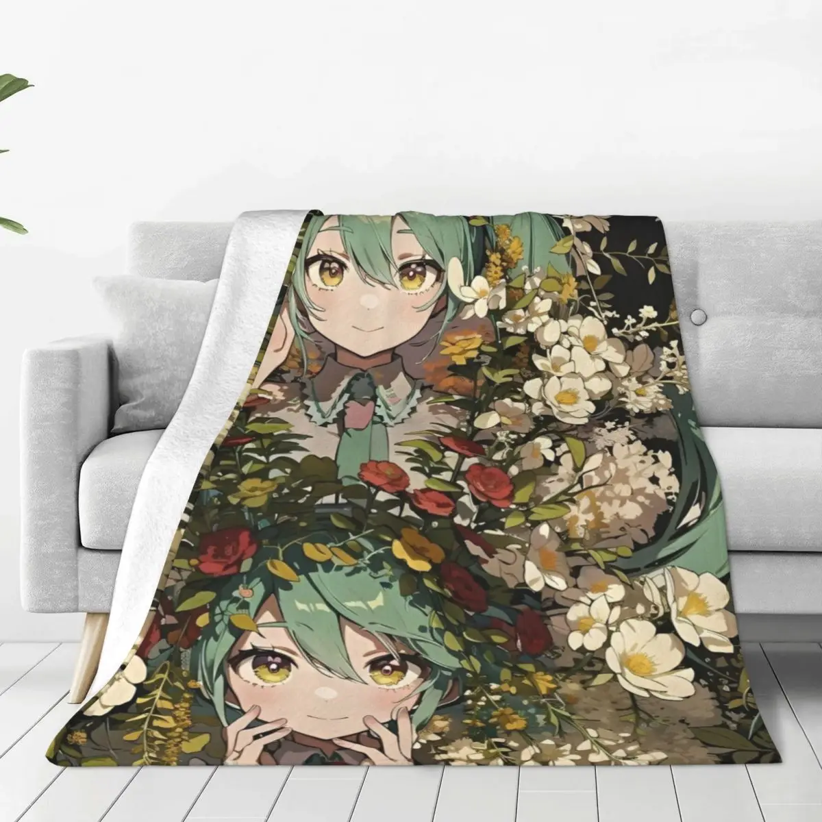 Hatsune Miku Plush Blankets Kids Flannel Throw Blanket For Living Room Warm Design Quality Bedspread Gift Idea