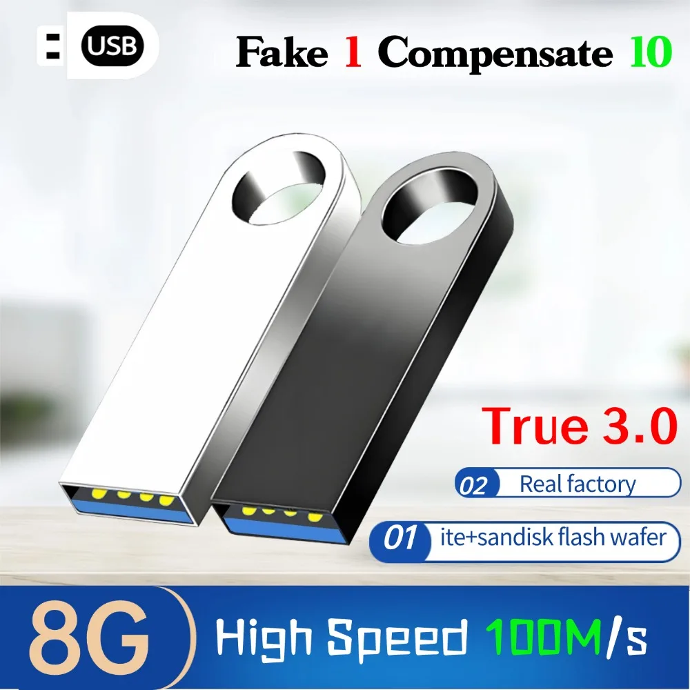 

True USB 3.0 USB Flash Drive 128G Pendirve 64 ГБ Мини-накопитель Металлическая карта памяти 32 ГБ 8G 4G U Диск 16 ГБ 2G 1G 128M 256M 51