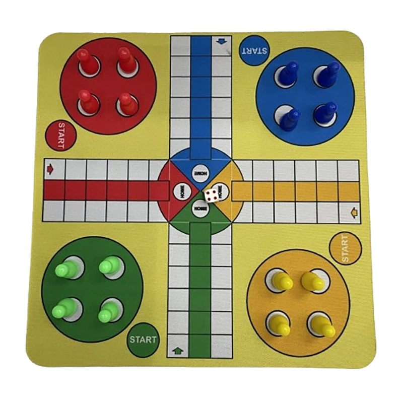 1pc Digh Quality Plastic Flying Chess Ludo With Mouse Pad Chessboard 24cm Set About 110g