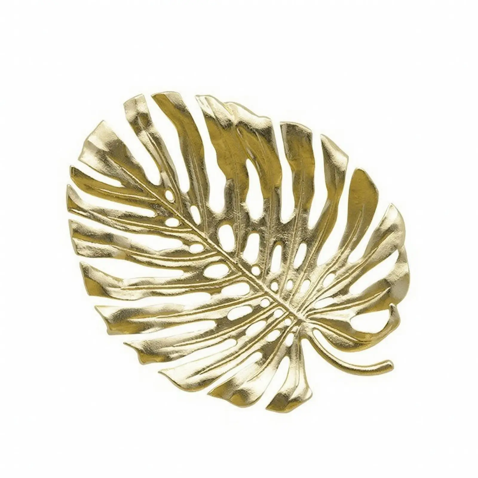 Sleek Reflective Aluminum Decorative Tray Handcrafted Leaf Shape for Table Centerpiece Entryway Shelf Modern Home Decor
