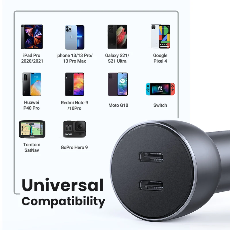 Ugreen 40W Quick Charge 4.0 3.0 QC USB Car Charger for Xiaomi QC4.0 QC3.0 Type C PD Car Charging for iPhone 14 13 12 PD Charger