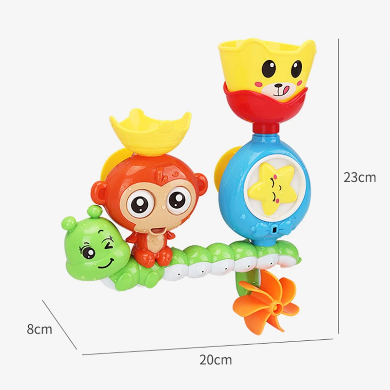 Baby Bath Toy Wall Sunction Cup Track Water Games Children Bathroom Monkey Caterpilla Bath Shower Toy for Kids Birthday Gifts