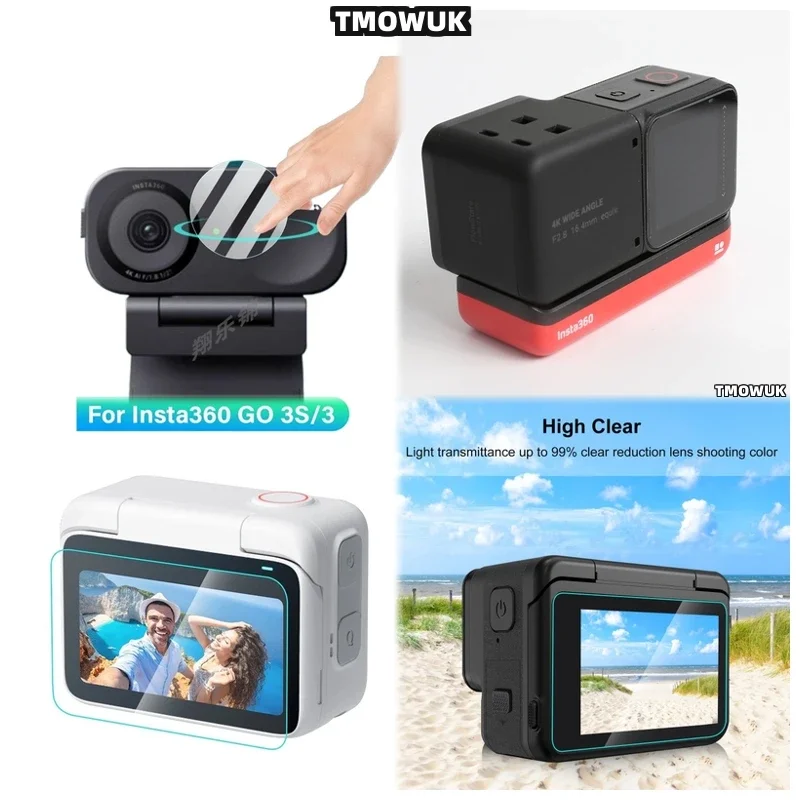 

Premium Hard Tempered Glass Screen Protector & TPU Lens Film For Insta360 GO 3 3S Action Camera Accessories