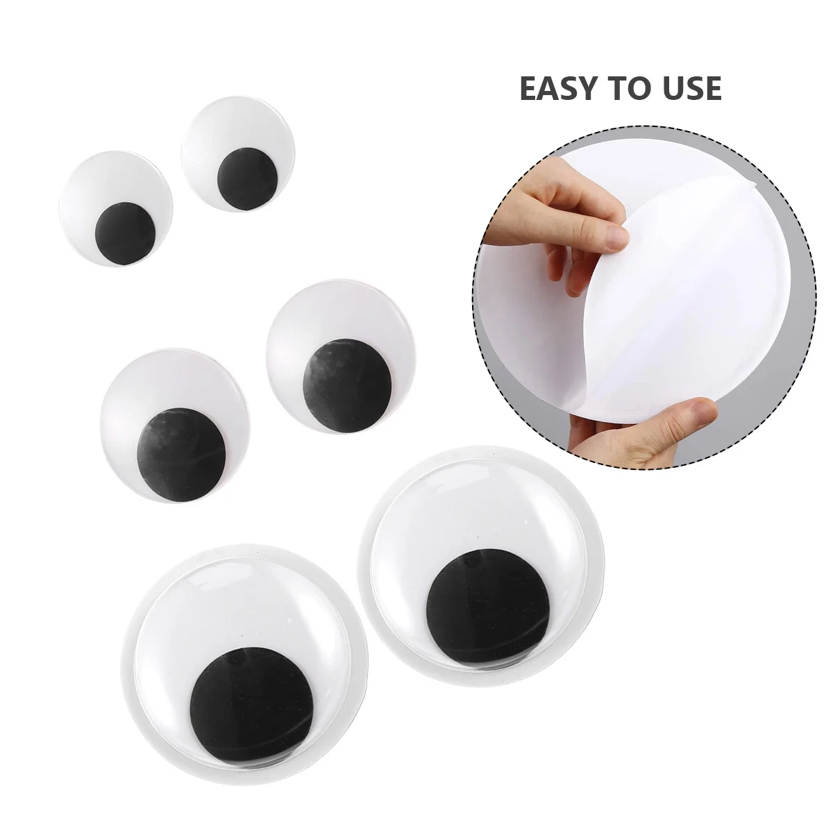 6 pçs preto branco wiggle olhos googly autoadesivos diy artesanato adesivos decorações de natal crianças materiais de arte olhos oscillantes