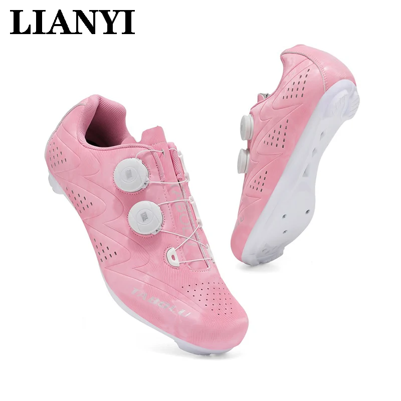 

LIANYI New Double Buckle Cycling Shoes 47# Couple Bicycle Self-Locking SPD Road Bike Mountain Bike Cycling Sports Fitness Shoes
