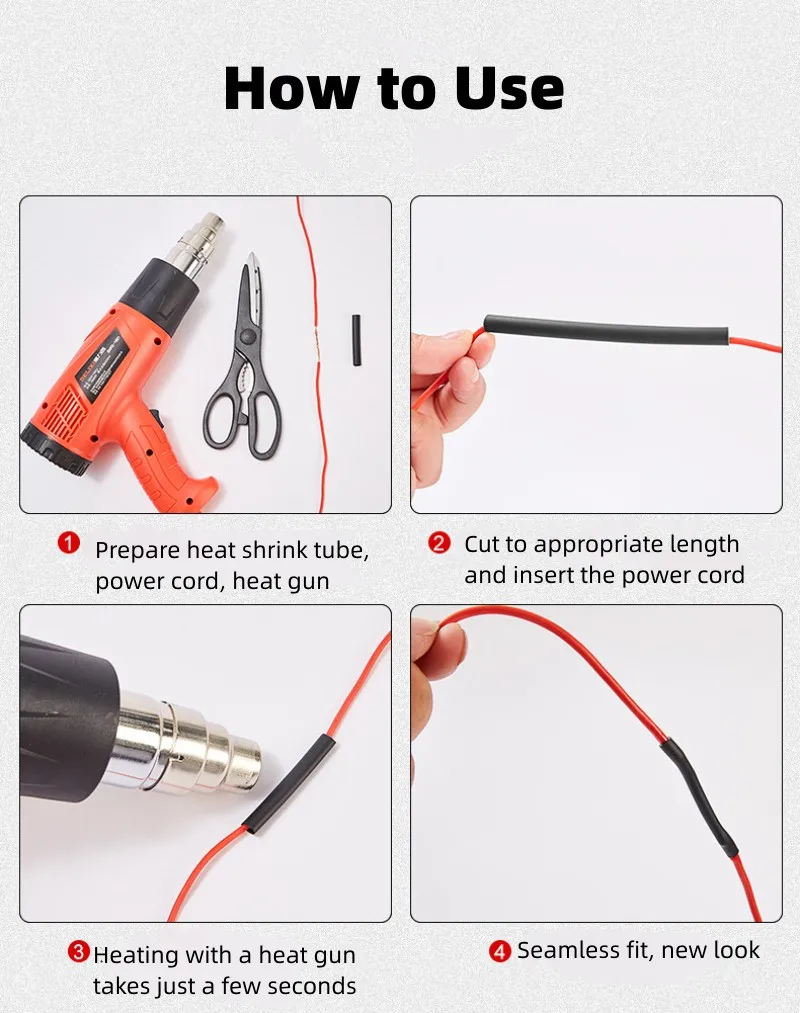 1M 3:1 Heat Shrink Tube With Double Wall Glue Tube Diameter 1.6/2.4/3.2/4.8/6.4/7.9/9.5/12.7/15.4/19.1/25.4/30/39/50mm