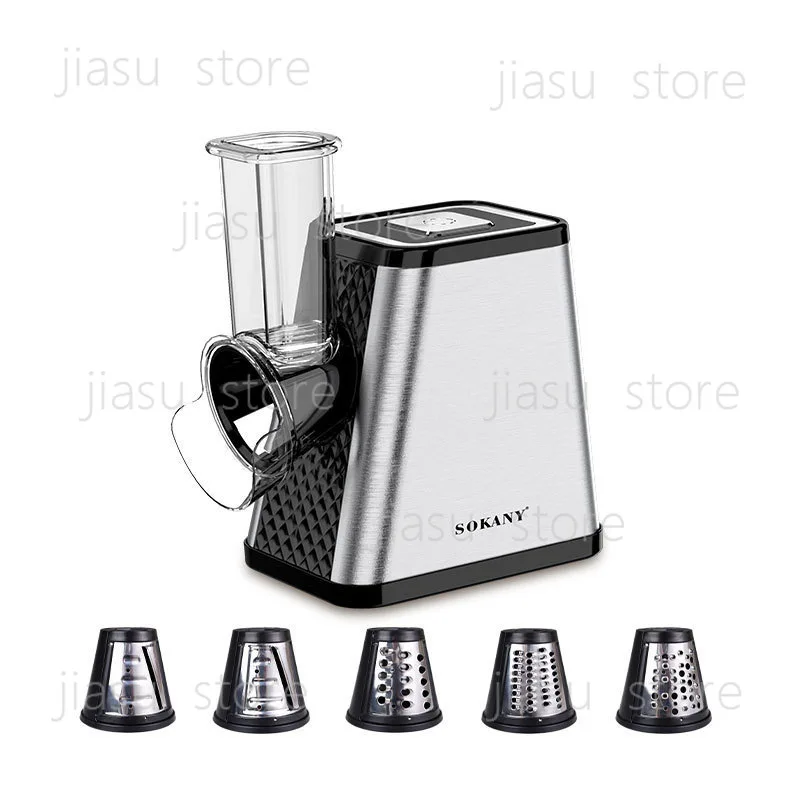 Euro 5-in-1 Electric Vegetable Cutter Multi-function Slicer Shredder Strip Cutter Grinder with Multi Holes
