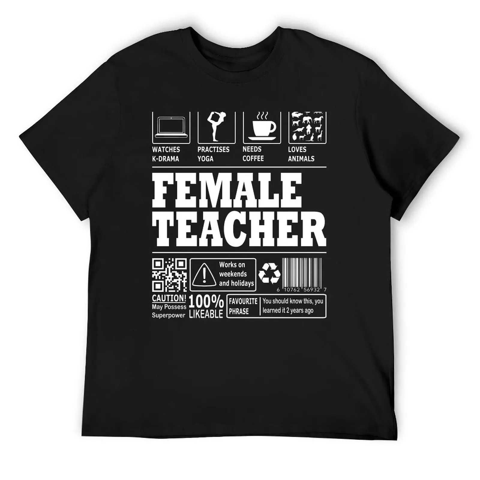 Female Teacher T-Shirt cute tops Blouse boys animal print oversized t shirts for men