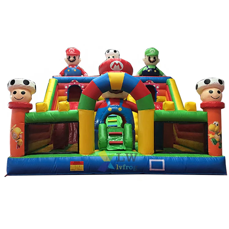 

Outdoor playground cartoon theme party jumping castle obstacle game children's inflatable trampoline