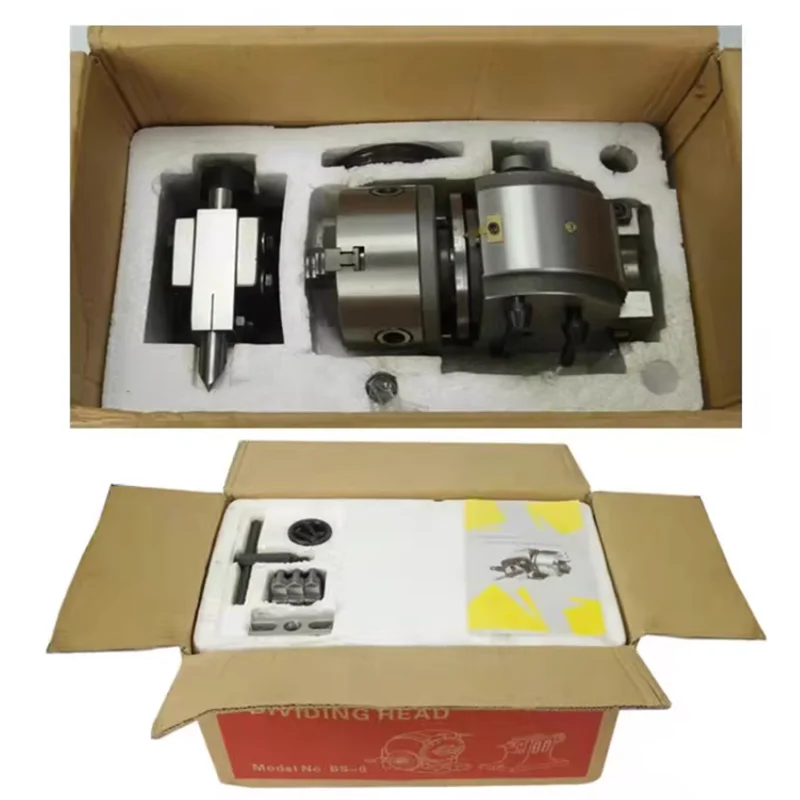 BS-5Inch Dividing Head Indexing Head Semi Universal With Indexing Plates, Tailstock & 125mm 3-Jaw Chuck for Drilling Milling