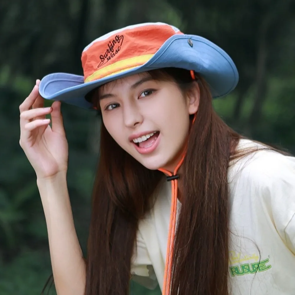 

New Trendy Bucket Hat Anti-Sun Anti-UV Sunscreen Hat Adjustable Waterproof Fishing Cap Gift