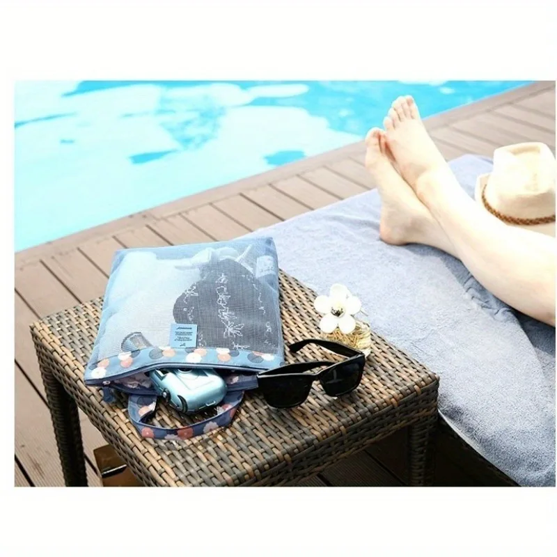 여름 수영 비치 가방 수영복 메쉬 보관 가방 메쉬 보관 가방 화장실 가방 스포츠 핸드백
