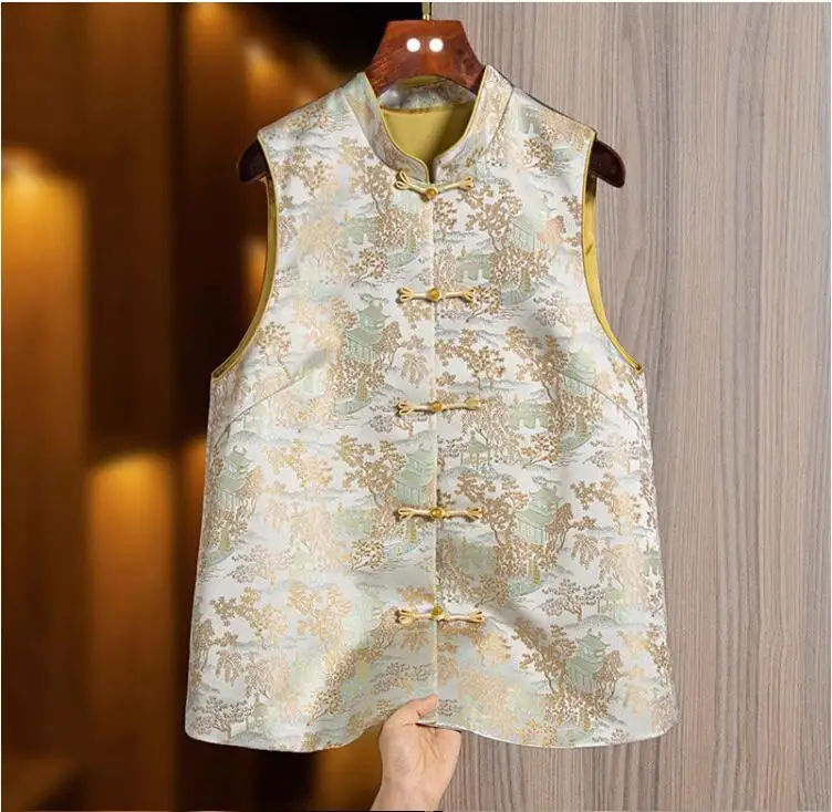 Retro New Chinese Style Vest Top Tang Style Vest Jacket