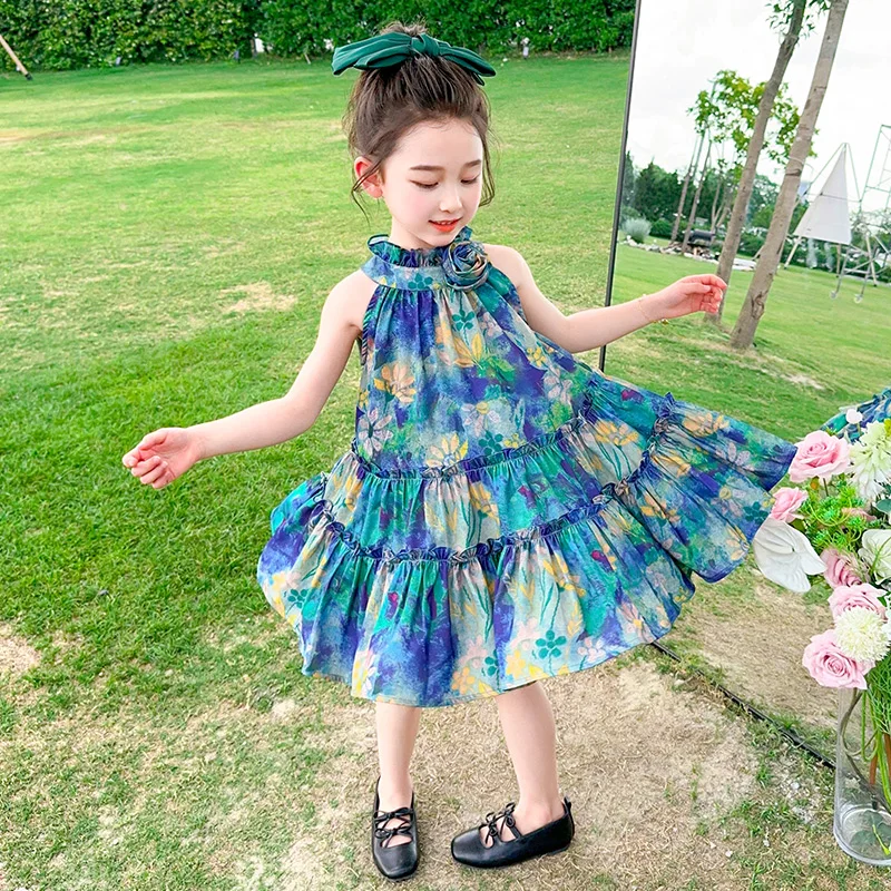 

Baby Girls Dress Sweetheart Classic Layerde Dress Child Summer Floral Sleeveless Dresses Toddler Girls Casual Outfit Size 2-9Y