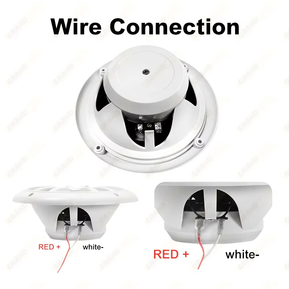 6.5 Inch 25W Marine Speakers Waterproof Weather Resistant Stereo Boat Speaker for Yachts Golf Cart RV ATV UTV Ship Sauna