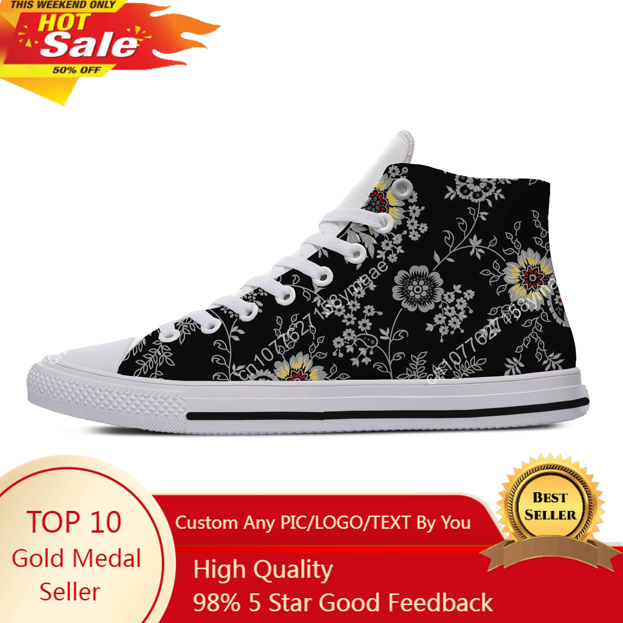 

Hot Cool Fashion Woman Man Sneakers Casual Board Shoes High Quality Canvas Shoes Floral High Help Shoes Classic Board Shoes