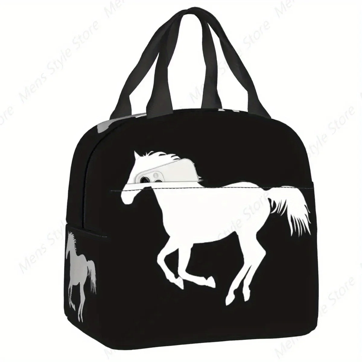 Horse Heart Insulated Lunch Bag for Women Animal Lover Resuable Thermal Cooler Lunch Box Outdoor Picnic Food Container Bags