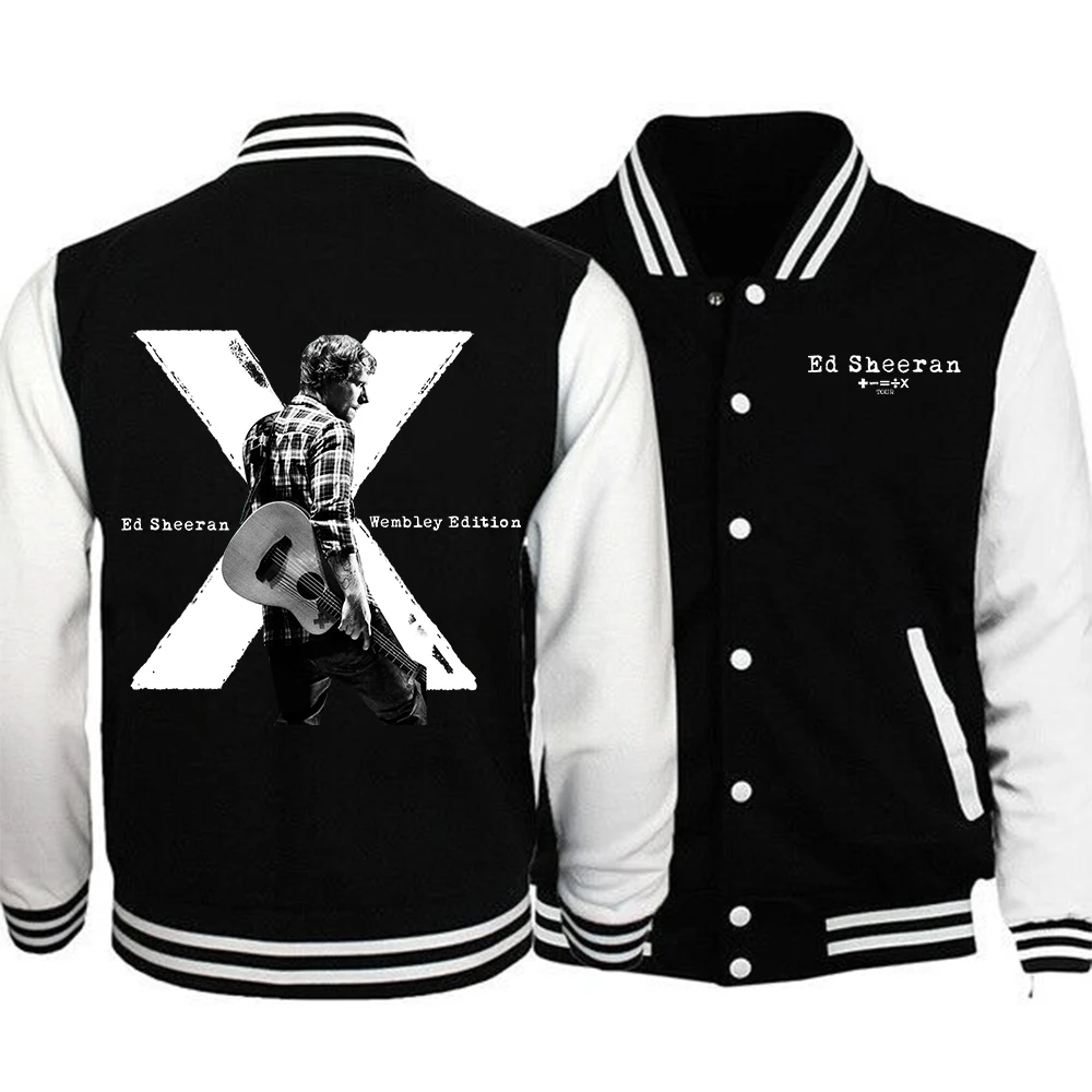 Ed Sheeran 2024 Tour Popular Baseballs Jackets Button Sports Coat Women Men Team Baseball Jacket Hoodie for Fans Gift