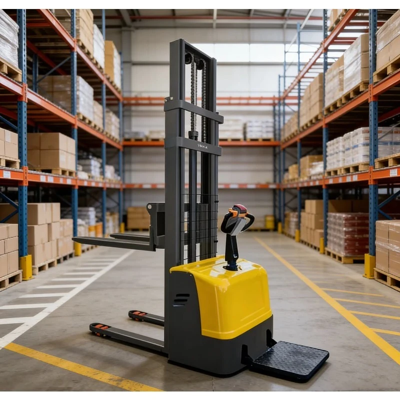 1 Ton Electric Walking Stacker | Battery Powered Counterbalance Forklift  for Sale
